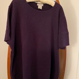 Jones New York plum short sleeve sweater size 3X